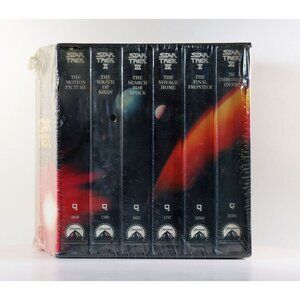 Star Trek Original Series 6 VHS Tape Movie Box Set Paramount 1993 Factory Sealed